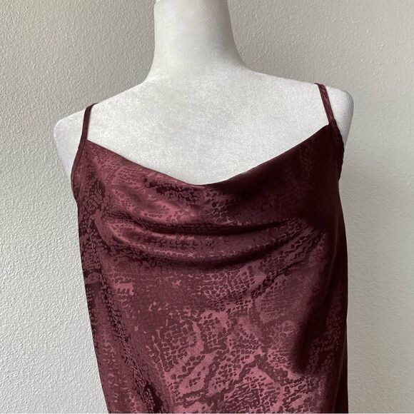 Cuidado con el Perro Spaghetti Straps Dress Burgundy Sexy Bodycon M - Picture 3 of 10